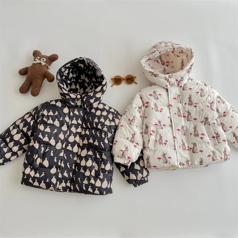 Winter Jacket Kids Boys Hooded Parkas Thick Warm Coat For Girls Jacket Print Children Clothes Winter Jackets For Girls Coats