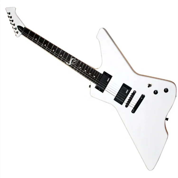 White Body Electric Guitar with Snake Pattern Inlay,whole guitar accessories