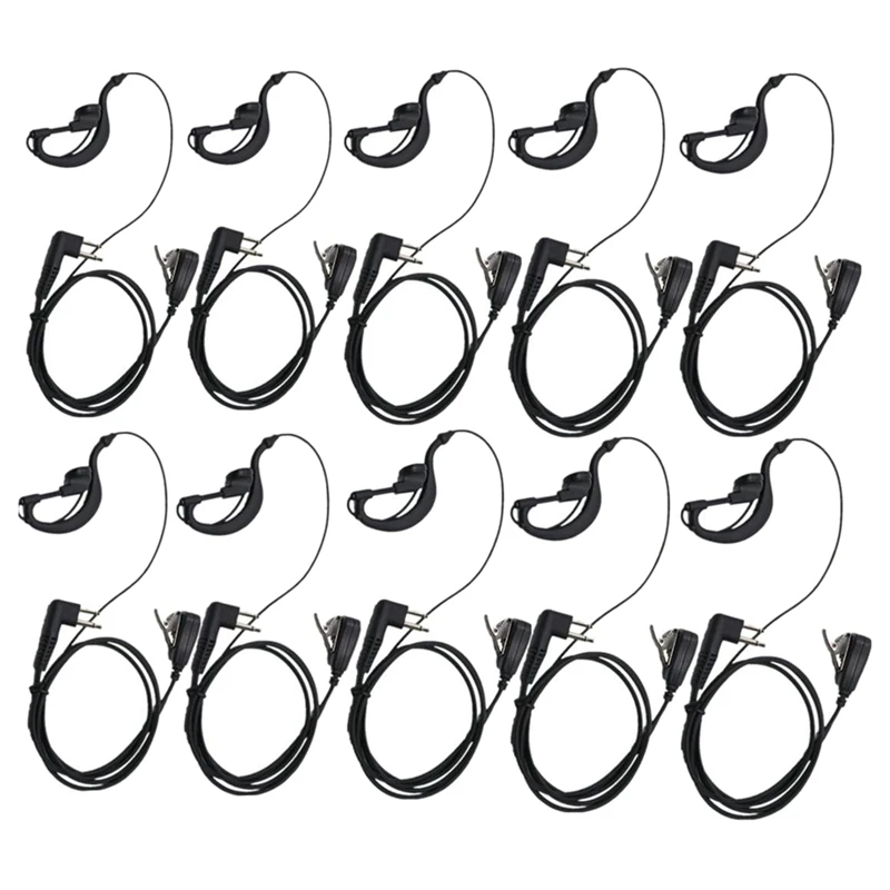 

10Pcs G Shape Earpiece Headset PTT With Mic For Motorola 2 Way Radio CP040 CP200 Walkie Talkie Earphone