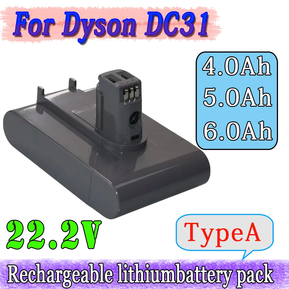 

DC31 Type A 22.2V 6.0/5.0/4.0Ah original Li-ion Replacement Battery For Dyson Handheld Vacuum Cleaner DC31 DC34 DC35 DC44 DC45