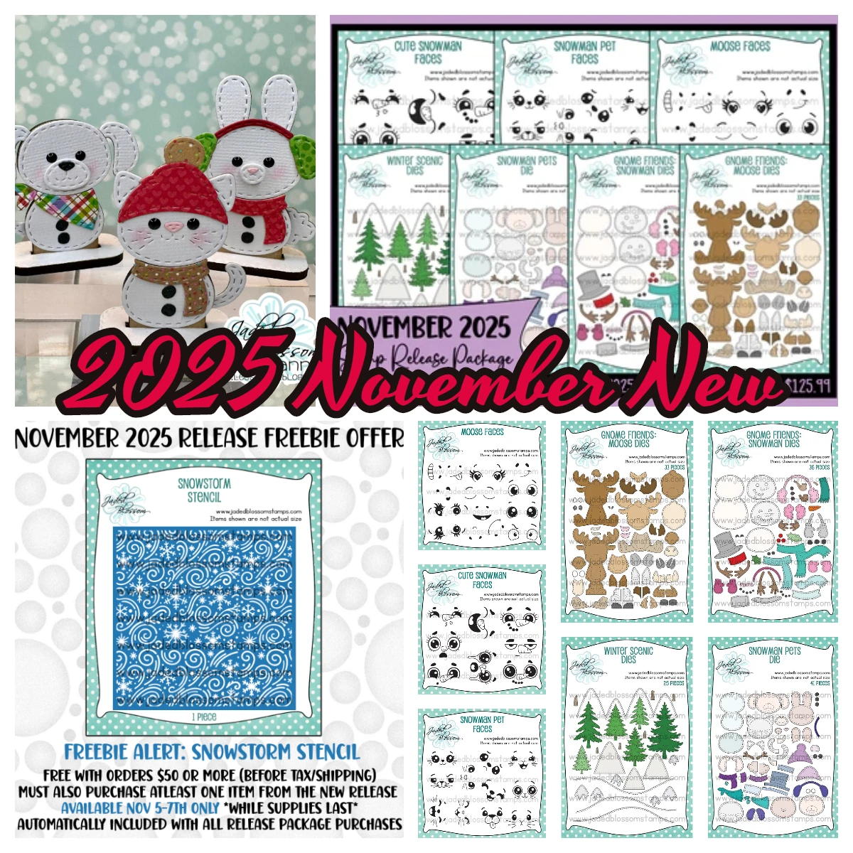 

Gnome Friends: Moose Dies Winter Scenic Dies Snowman Faces Stamp Dies Snowstorm Stencil DIY Scrapbooking 2025 New Christmas Card