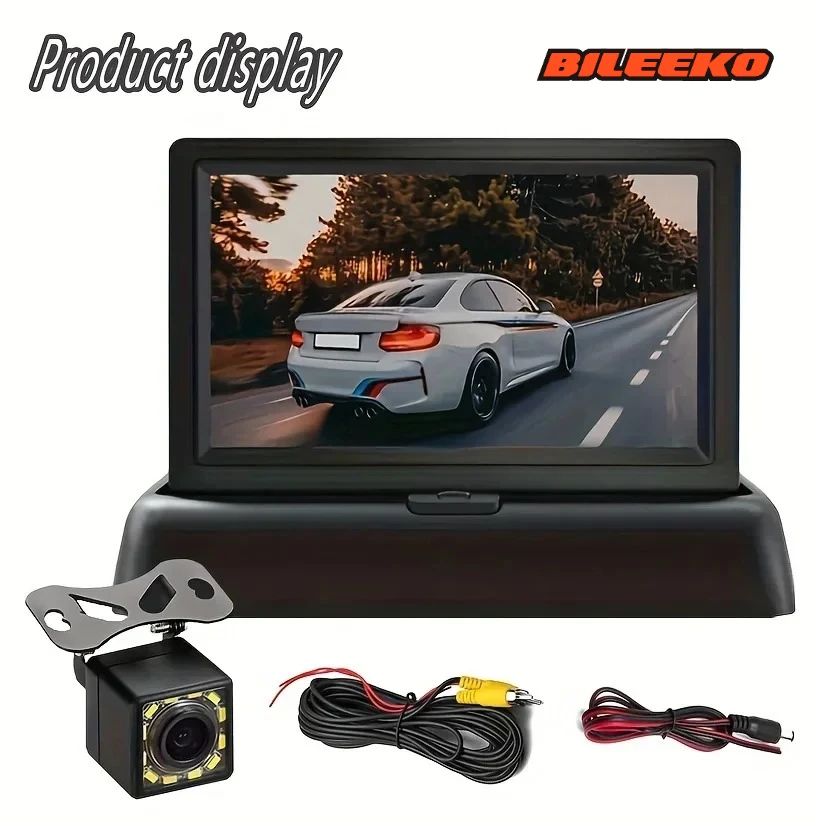 

Bileeko 4.3" Folding Display Backup Camera - LED Night Vision for Reversing