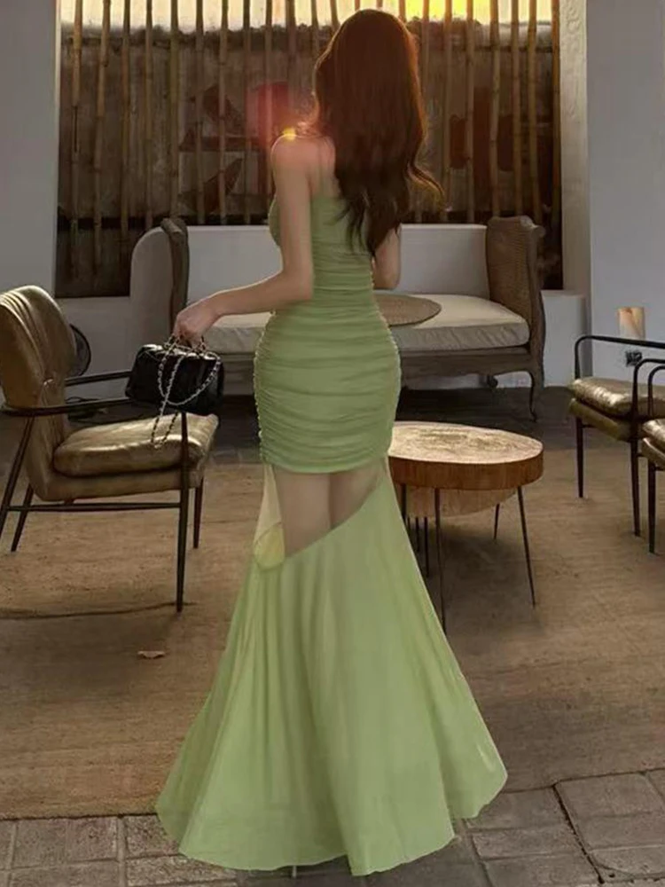 Robe Camis Sexy à épaules dénudées pour femmes, mode, maille Slim, Patchwork, décontractée, Chic, élégante, moulante, tenue de soirée