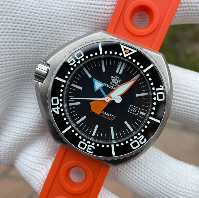 

Мужские автоматические часы STEELDIVE, 44 мм, механические наручные часы для дайвинга, водонепроницаемые до 120 бар, BGW-9, светящийся сапфировый циферблат, керамический безель NH35