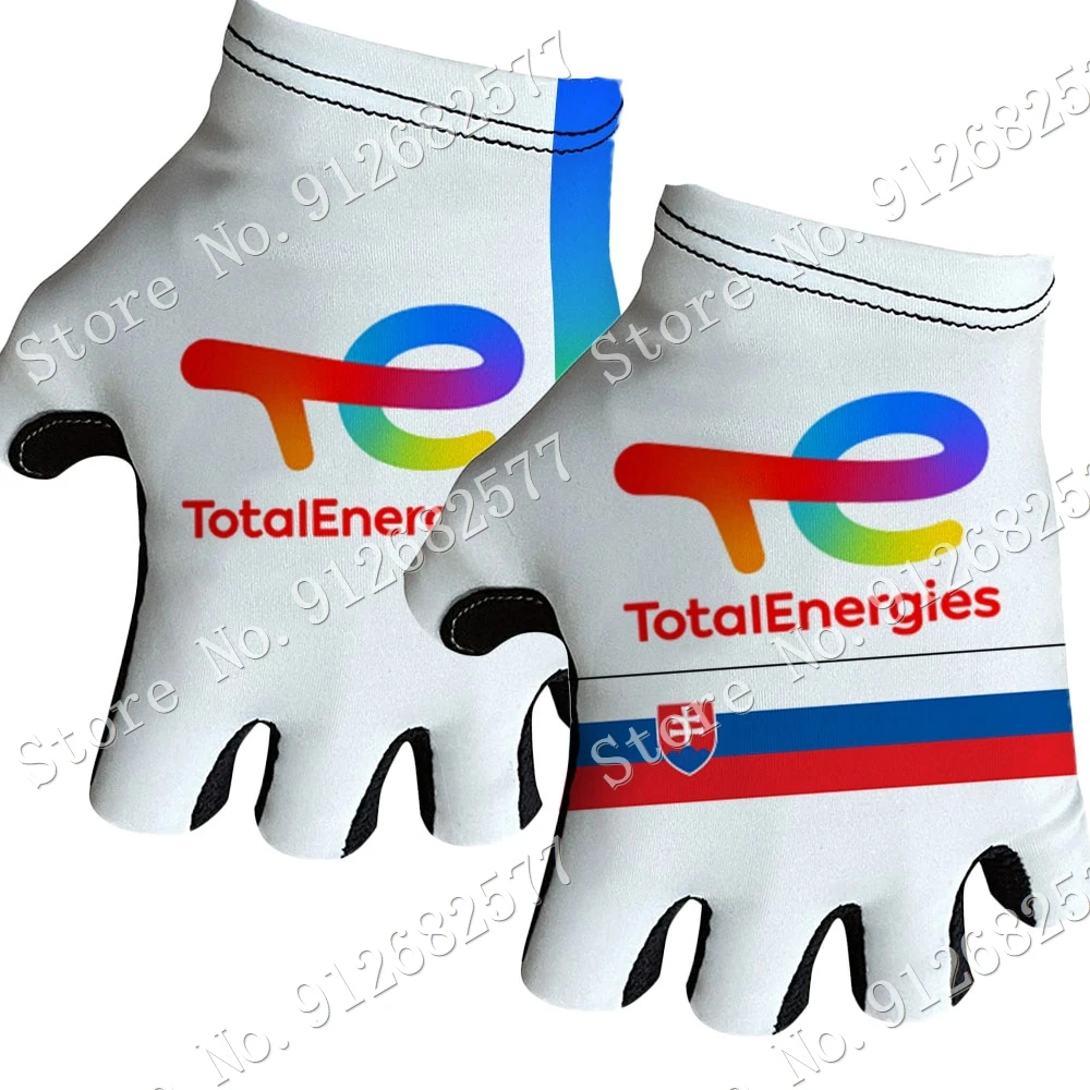 Total new Energies Cycling Gloves 2024 Peter Sagan Bike Jersey Slovakia Champion Half Finger Road Gel Bicycle Glove MTB Gants