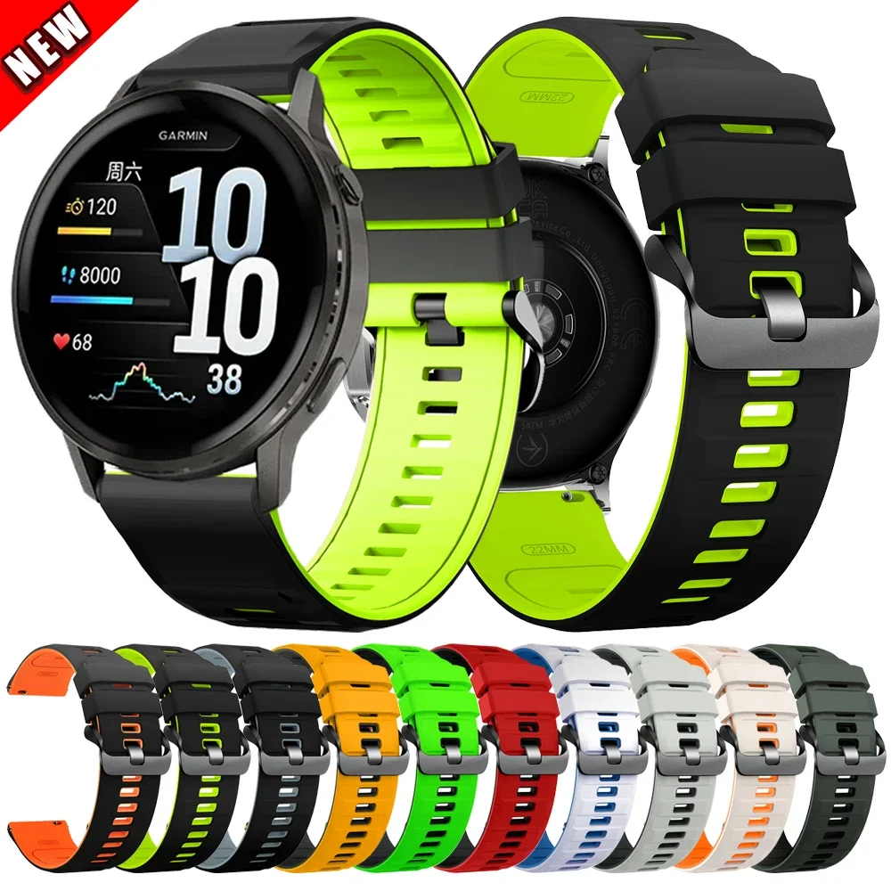 22 mm Silikonarmband für Garmin Forerunner 255 Musik 265 970 745 965 Vivoactive 4 Band für Garmin Venu 4 45 mm Venu 2 3 Armband