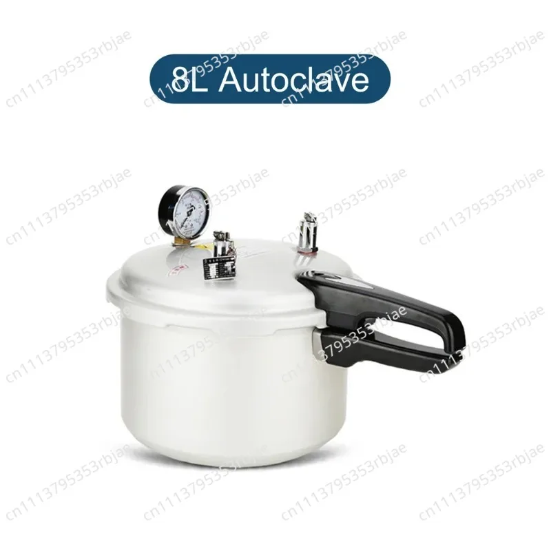 8L Portable Alluminum Alloy Heating Autoclave High Pressure Sterilizer Sterilization Pressure Steam Disinfecting Cabinet Pot