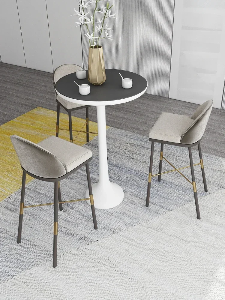 バーチェア モダン シンプル アイアン アート 北欧 家庭用 背もたれ ハイスツール ライト 高級 バーチェア バースツール ハイエンド クラブ