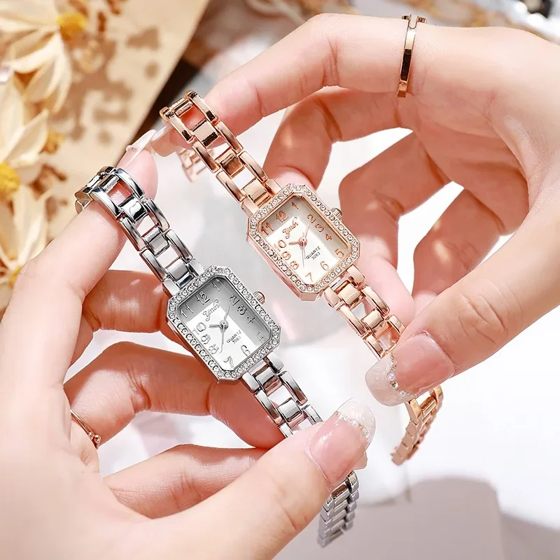 Fashion Brand Watch for Women Ladies Luxury Gift Bracelet Wristwatches Rhinestone Square Student Quartz Watch Dropshipping