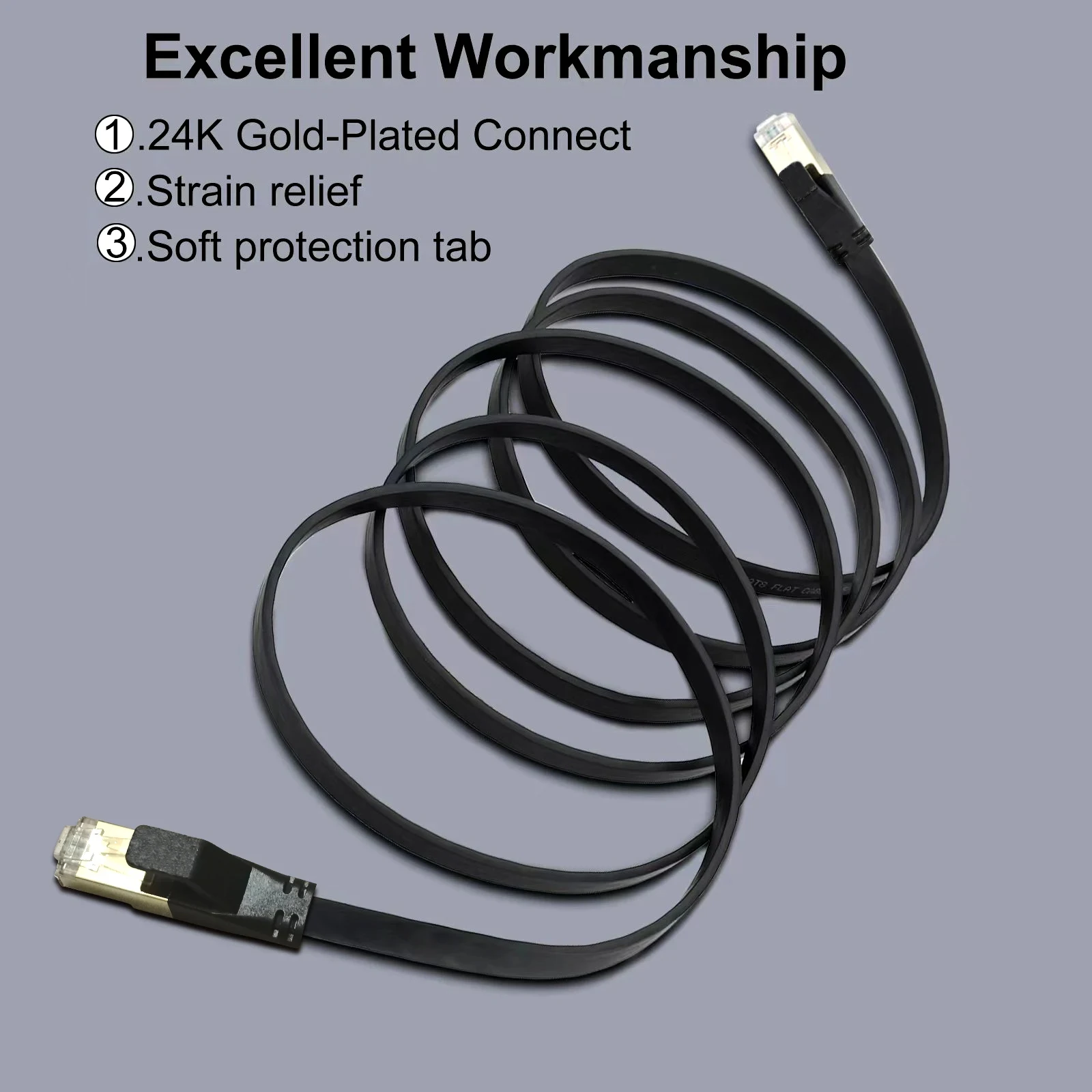 40Gbps Cat8 Ethernet Cable RJ 45 10 15 20 Meter Cat 8 2000MHz High Speed Internet Flat Network Cable 0.5m 5m 3m 2m 1m 10m RJ45