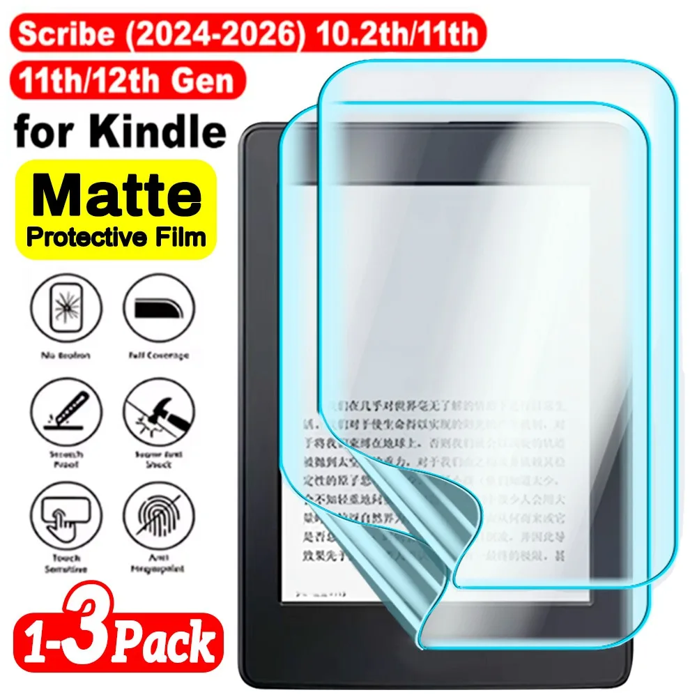 1/2/3pcs filme pet fosco para kindle scribe 11 polegadas 10.2 polegadas protetores de tela para 7 "kindle paperwhite 12th gen kindle 2024 6 polegadas