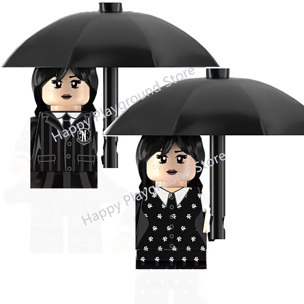 Anime MINI Wednesday Addams Figures Building Block Movies TV Season Cartoon MiniFigures Action Toy Bricks For Kids Birthday Gift