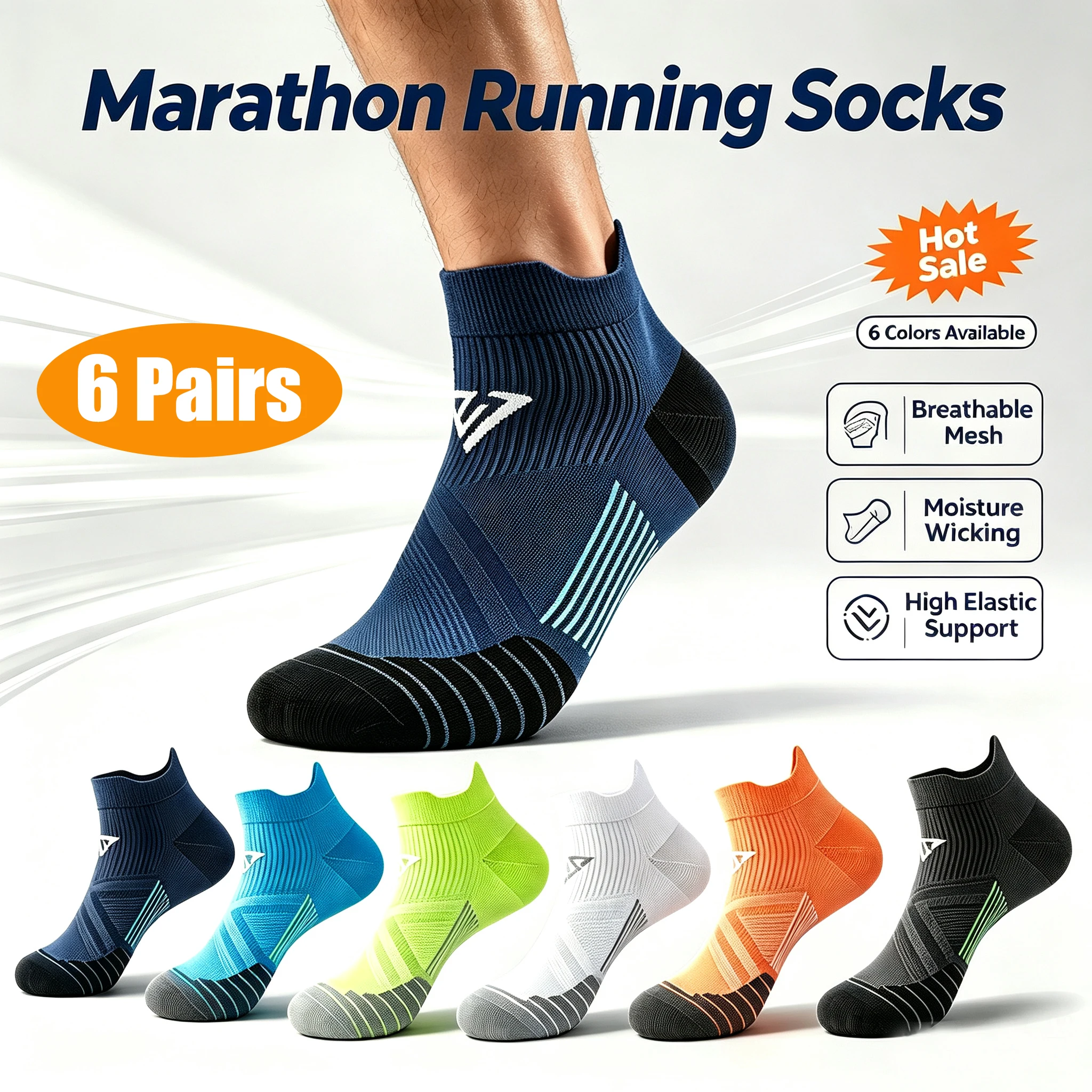 Professional Running Socks Compression Breathable Marathon Socks Quick Dry Moisture Wicking Athletic Sport Socks for Women Men
