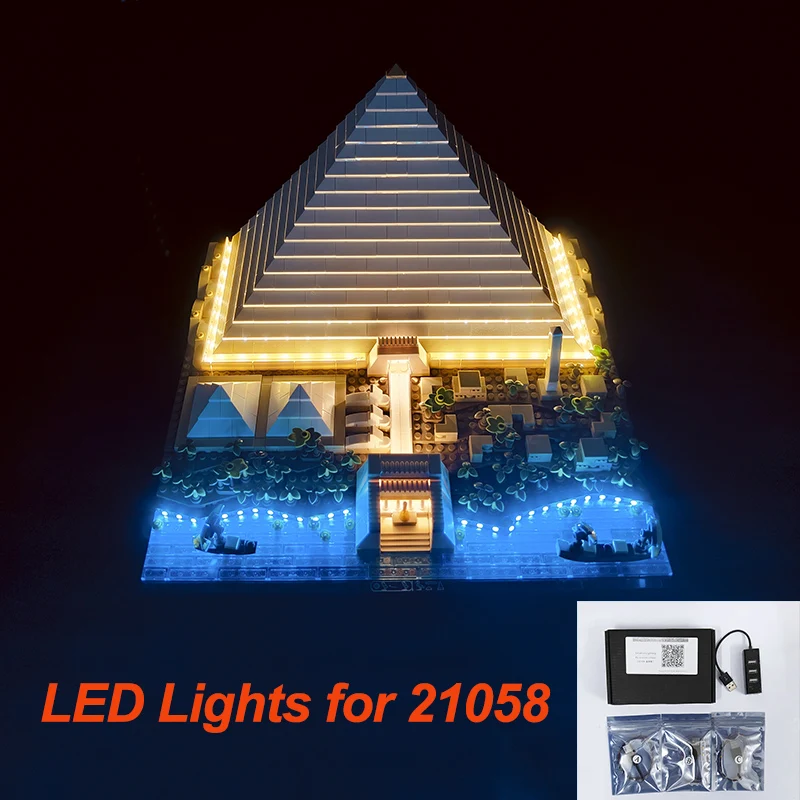 LED Light Set for 21058 the Great Pyramid of Giza Building Blocks DIY Lighting Kit Compatible Bricks Lamp Christmas Gift Toy