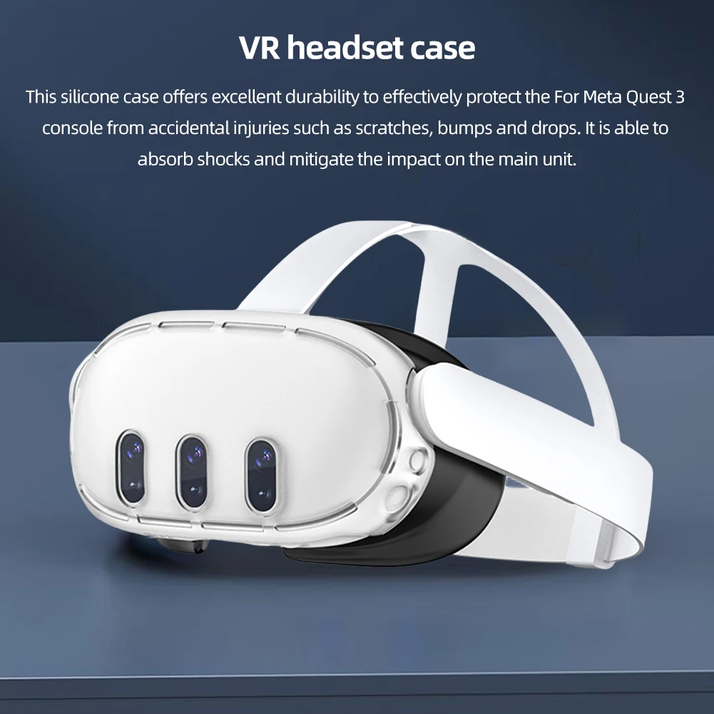 غطاء حماية أمامي من السيليكون VR مضاد للخدش شفاف VR غطاء حماية أمامي مضاد للصدمات ومضاد للانزلاق لـ Meta Quest 3 #3
