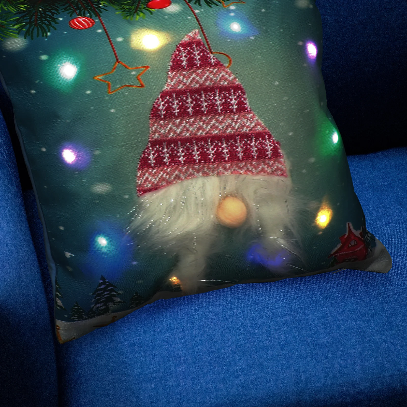 

Glowing Decorative Pillow Cases Luminous Cover Christmas Lovely Pattern Festive Atmosphere Holiday Throws Bedroom Sofa Car Seat
