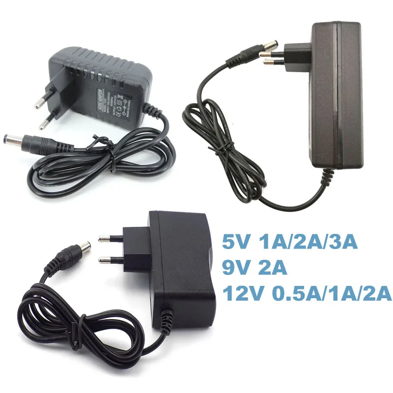 

AC 100-240V to DC 5V 12V 9V 1A 2A 3A 0.5A Power Adapter Supply Converter charger EU US Plug 5.5mm x 2.1 2.5mm for CCTV LED Strip