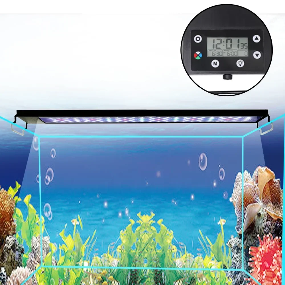 120cm Aquarium Led Light Adjustable Timer Full Spectrum Fish Tank Light Underwater Aquariums Decoration Lighting Planted Lights