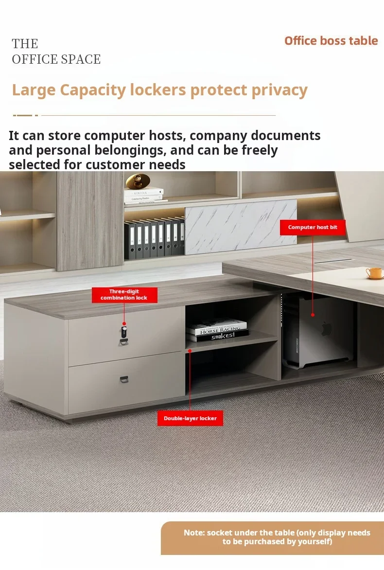 2026 Boss Office Desk and Chair Modern Executive Desk CEO Desk and Chair Luxury Large Office Furniture