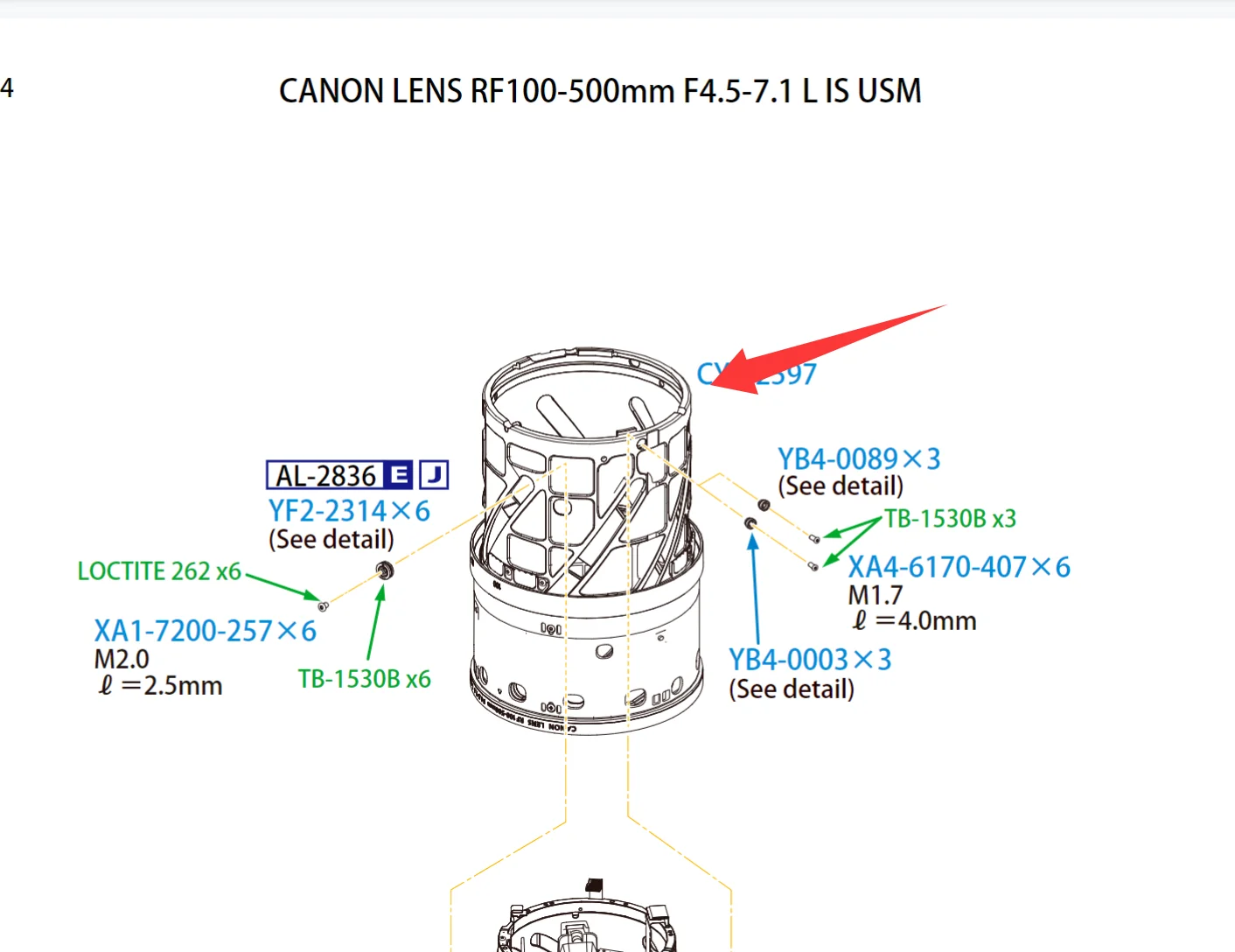 New original FOR Canon RF100-500 4.5-7.1L IS USM lens barrel, zoom barrel, digital zoom ring barrel