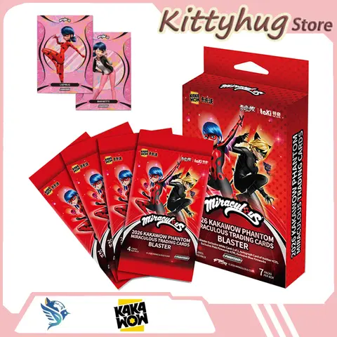 Kakawow 2026 Phantom Miraculous Ladybug Trading Cards Blaster Box 7 Packs Official Licensed Anime Collectible Cards For Fans