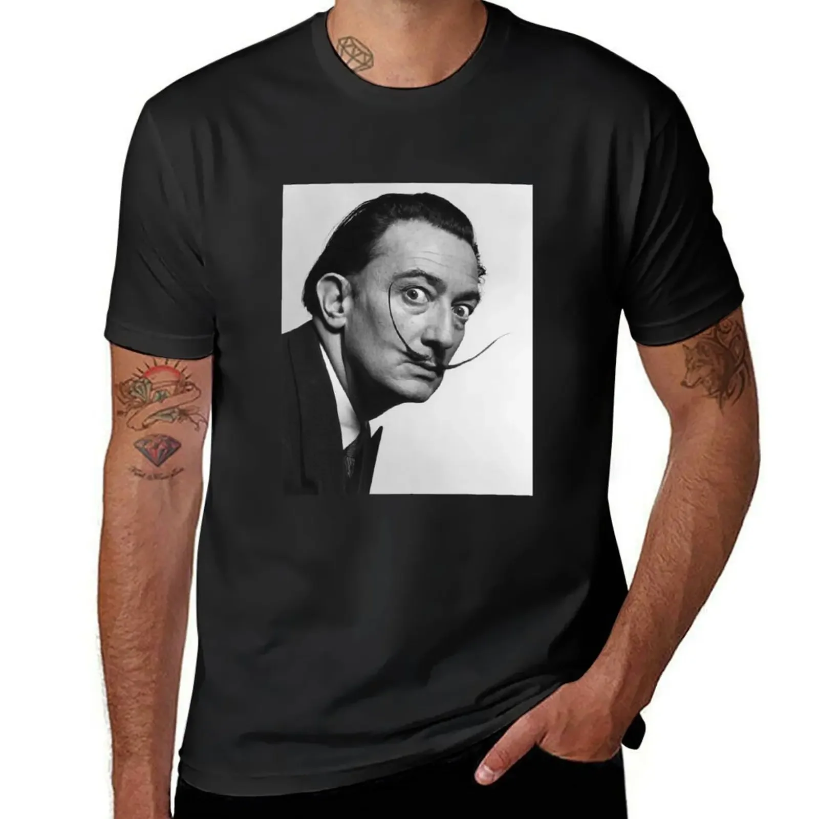 Vintage Salvador Dali Face T-Shirt street wear boys whites clothes for men