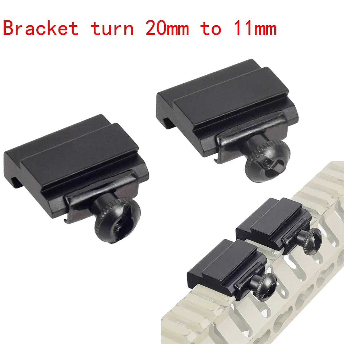 2 PCS Turn 20mm Weaver Picatinny To 11mm Dovetail Rail Tool Tactical Base Scope Mount Adapter Airsoft Hunting Accessories