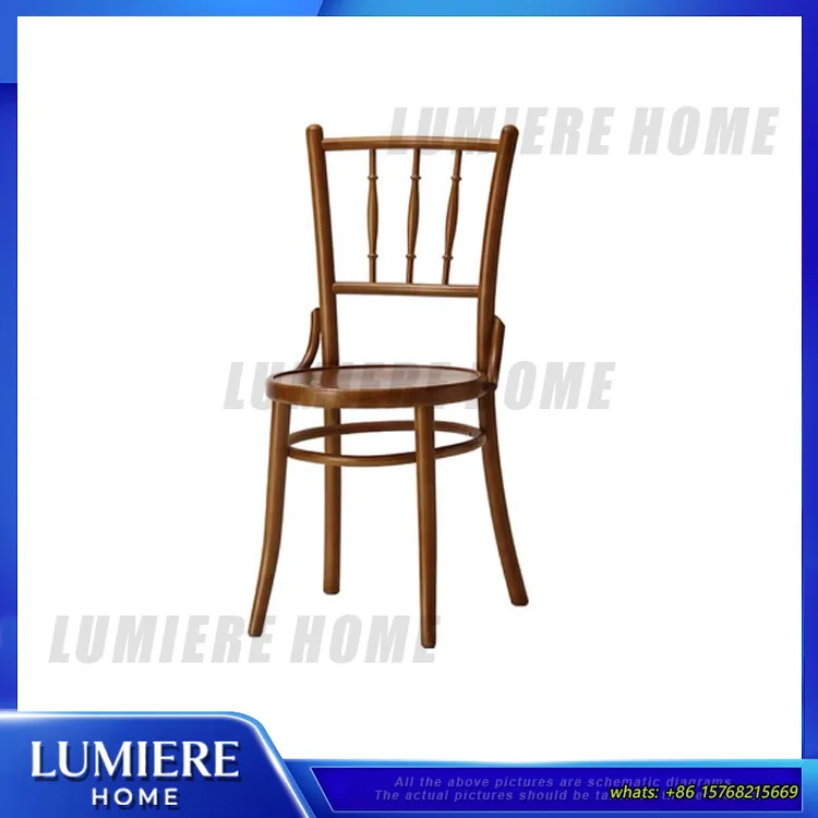 Vintage Wooden Coffee Chair Set for Cafe Bakery Bar Dining Room Retro Style Small Round Square Table Furniture