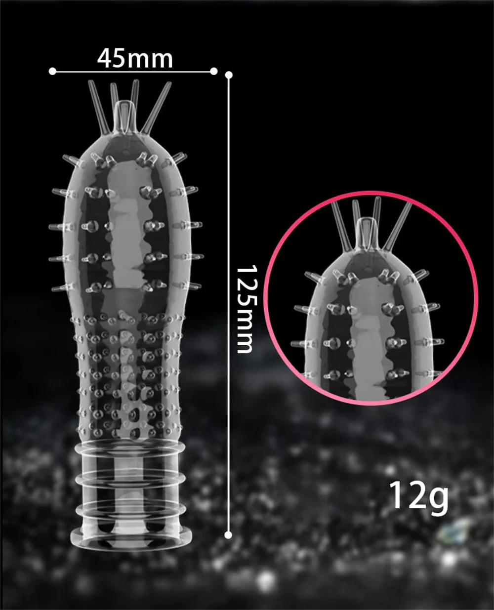 Thorn GSpot Reusable Penis Sleeve Crystal Extension Enlargement Enhance Delay Condom Cock Ring Increase Sex Toys for Men Vibe