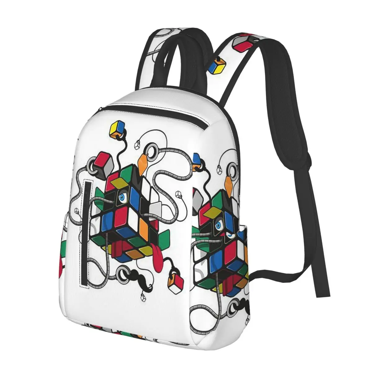 Rubix Rubiks Rubics Student Backpack School Bag Hiking Travel Daypack for Men Women Fashion Bookbag Shoulder Bags