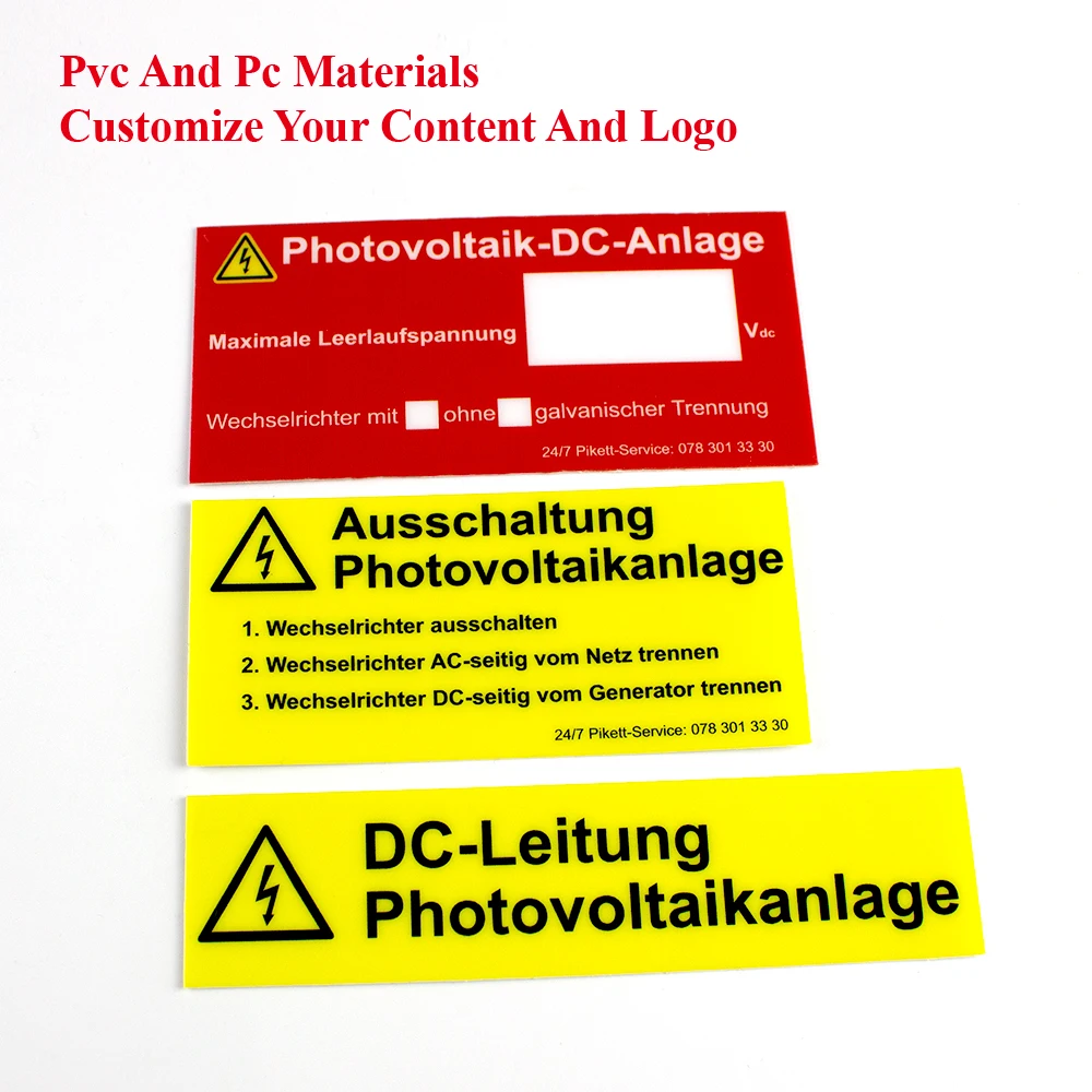 Customizable PVC PC Waterproof Sticker for Mechanical Equipment Personalized Logo And Pattern Application