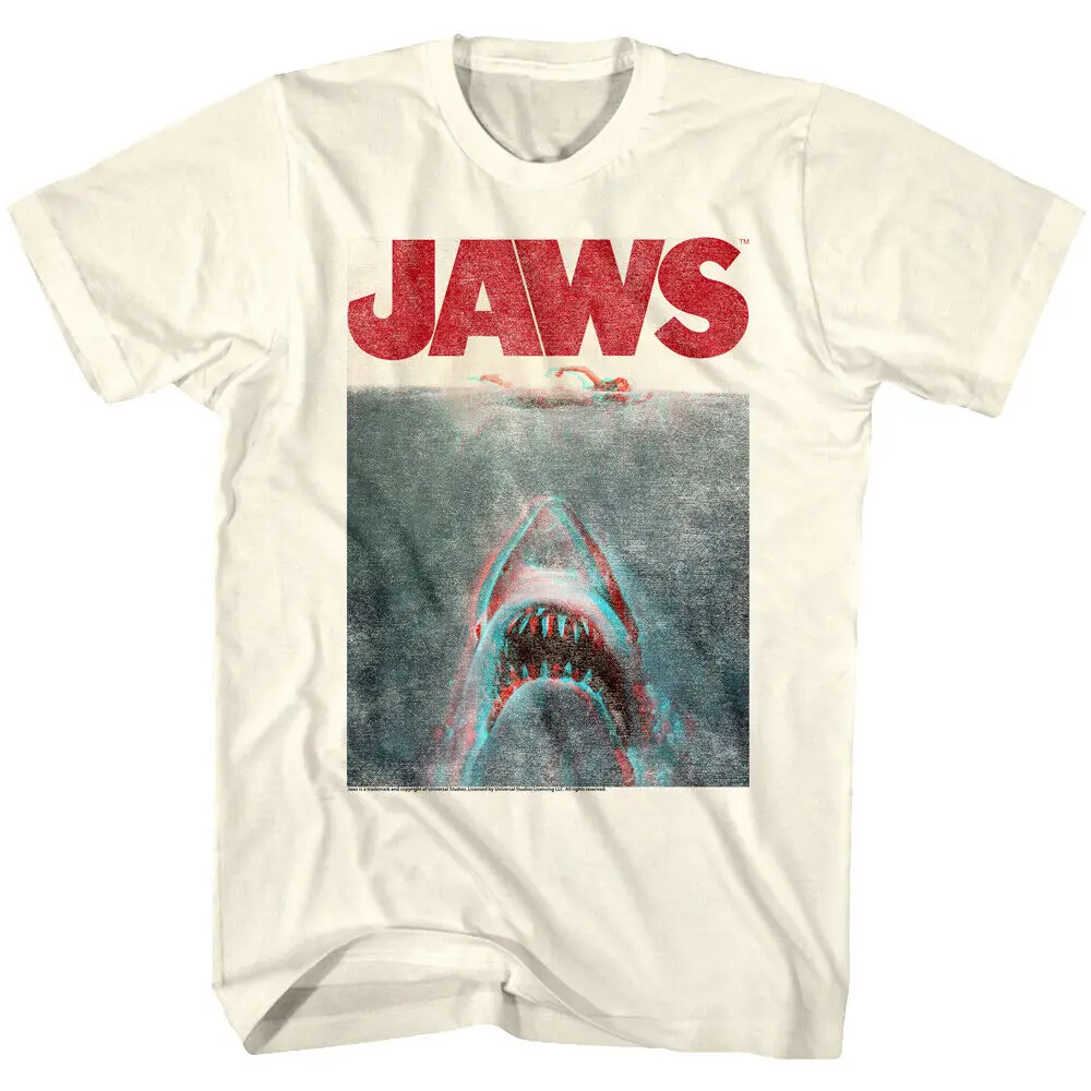 Jaws Shark Movie In Terrifying 3D Men'S T Shirt Attack Poster Spielberg Horror