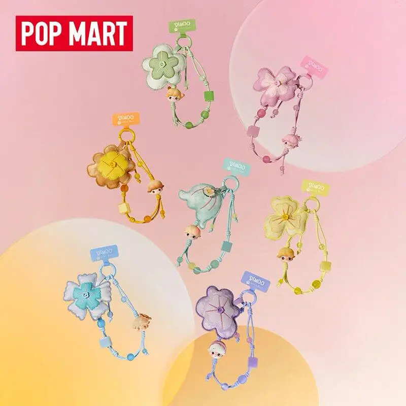 

Genuine POP MART DIMOO Moments In Bloom Series Keychain Blind Box Flower Bag Pendant Anime Figure Mystery Box Birthday Gift
