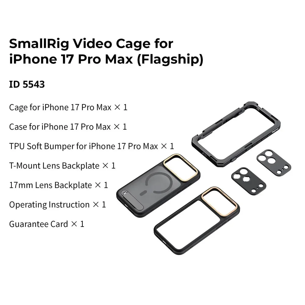 SmallRig 17 Pro/ Pro Max Mobile Video Cage Fits iPhone 17 Pro / Pro Max Basic Edition Phone Cage for Video Recording/Shooting