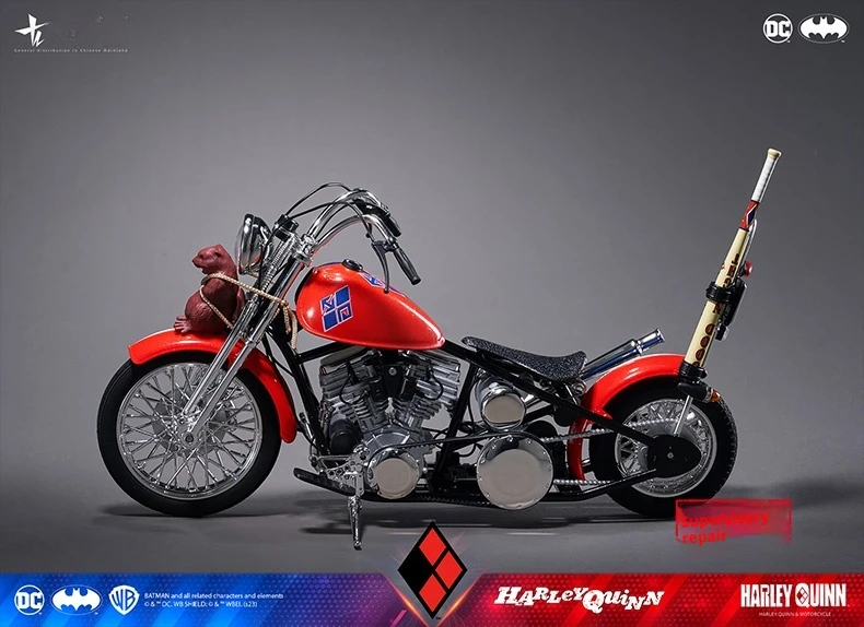 DC Licensed Harley Quinn Joker Motorcycle 1/12 Articulated Figure Premium Collectible Model Gift for Adult Fans Official