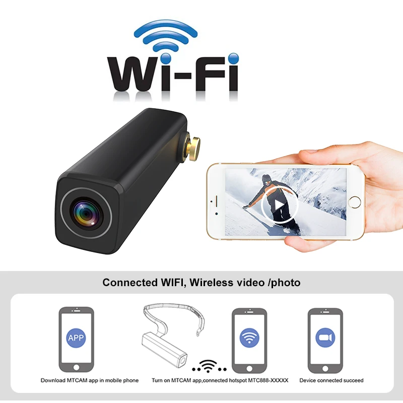 A33 Small Body Head Mounted Digital WiFi Camera 1080P Cam Fitst View Video Camcorder Night Vision Motion Detection Wireless Cam - view 5