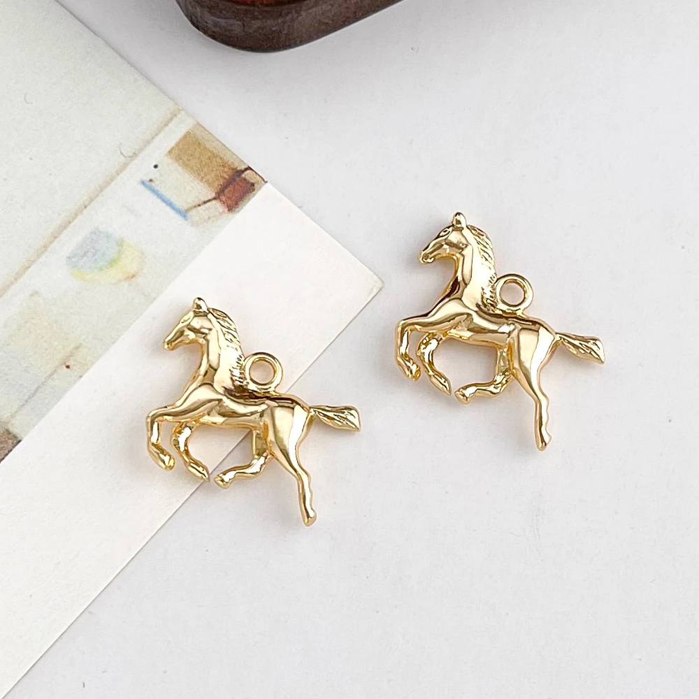 

Сердечный дизайн 50 шт. 14*18 мм ювелирные аксессуары/настоящее золотое покрытие/форма лошади/ручная работа/медная подвеска/подвески «сделай сам» # 195861