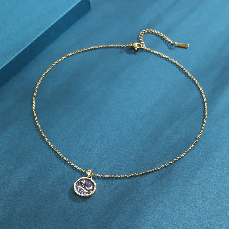 Ожерелье с подвеской Star River Heart из золота и бриллианта, специальное подарочное ожерелье с ключицей Star Moon