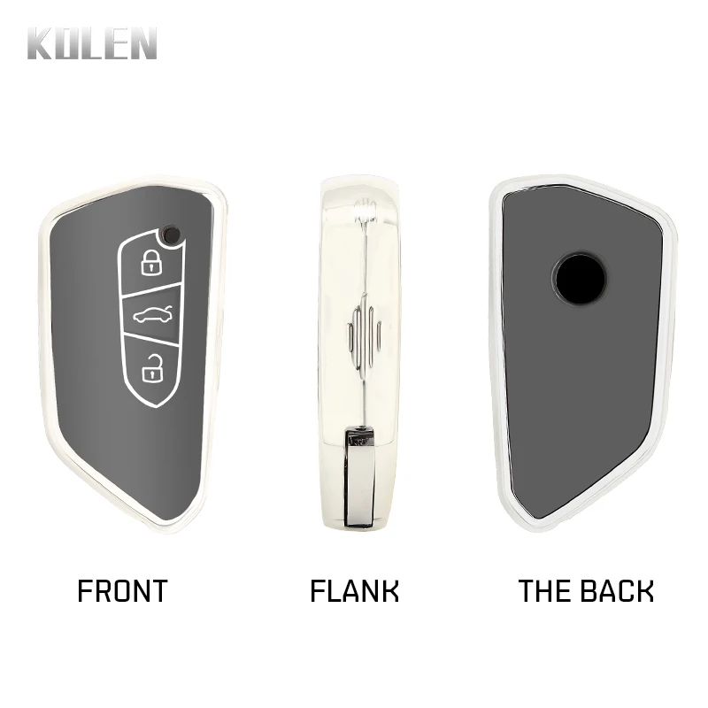 حافظة مفاتيح ذكية للسيارة من البولي يورثان الحراري الناعم ، غطاء لفولكس فاجن فولكس فاجن جولف 8 ، MK8 ، ID.3 ، ID.4 ، كوبرا ، سكودا أوكتافيا A8 ، مقعد ليون MK4 ، فورمنتور تاكو #6