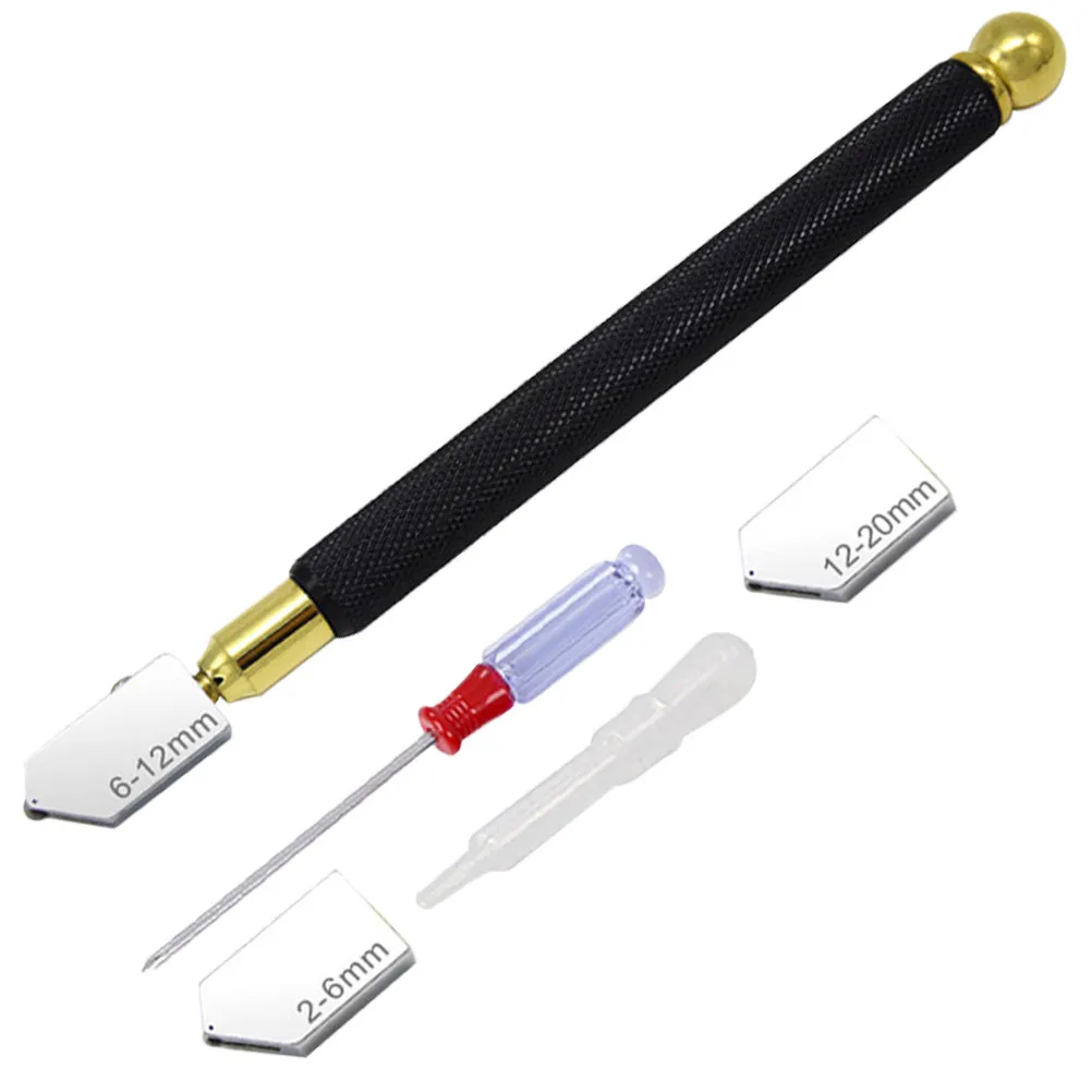 

Набор профессиональных стеклорезов из прочной нержавеющей стали, портативный инструмент для резки стекла, керамической плитки, зеркал и плитки.