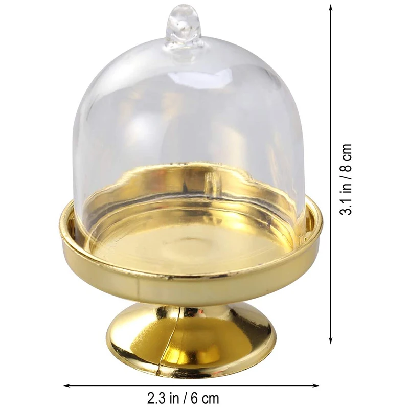 Papan Display kue Mini 12 potong, papan Display permen kue coklat dengan tutup untuk perlengkapan ulang tahun dan pernikahan (dasar Emas)