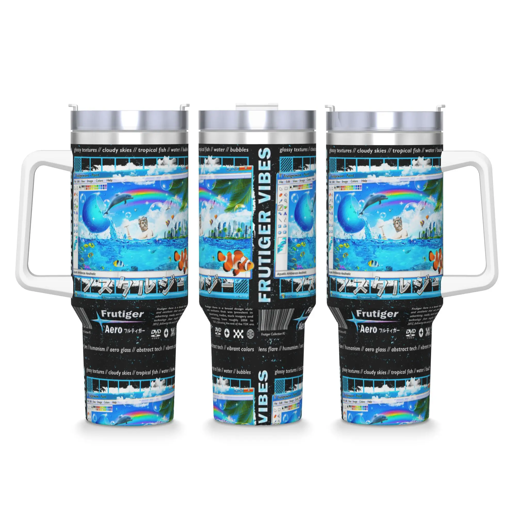 

Frutiger Aero Fashion Collection Frutiger Tumbler Cold and Hot Water Bottle Keep Heat Stainless Steel Coffee Mug Travel Mugs Cup