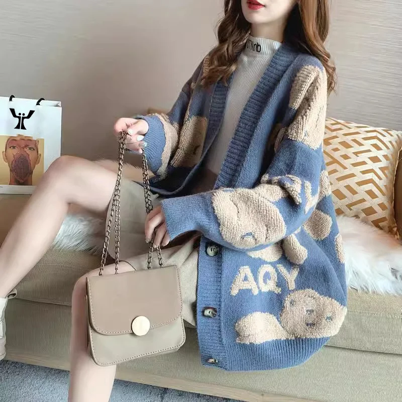 سترة كارديجان راقية من دونغوان داليان، جاكيت ربيعي مبكر، لا يترك وبرًا، موديل جديد 2025، قميص محبوك بياقة على شكل V وأكمام طويلة