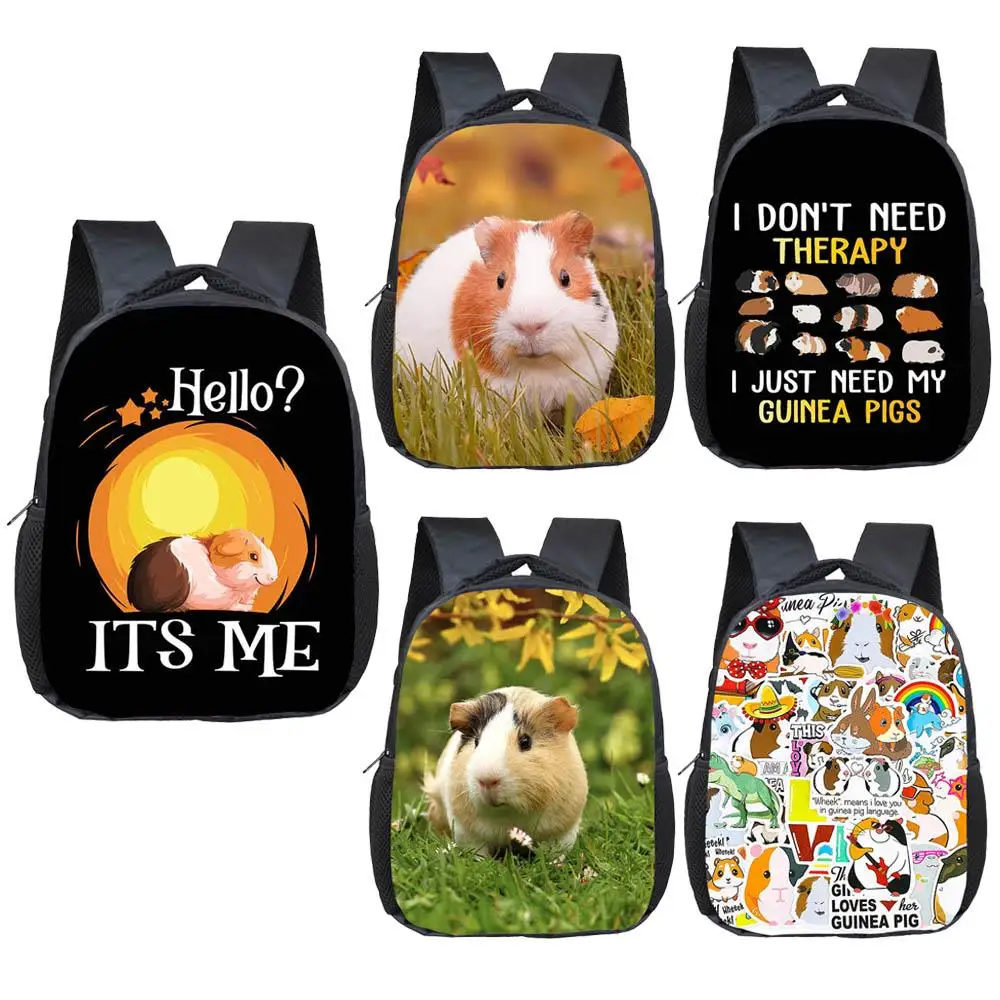 Cute Guinea Pig Backpacks for 3-6 Years Old Kids Mammal Cavy Children School Bags 16 Inch Big Toddler Bookbag Beautiful Gift