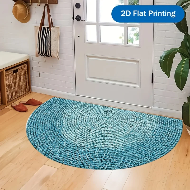 Minimalist Basket Weave Floor Mat Durable Non Slip Entryway Rug For Kitchen Bathroom And Contemporary Home Use