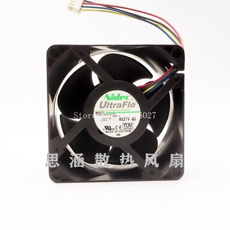 New Cooler Fan for Nidec T70E12BUA5-07 A06 12V 1.33A 7CM 7038 4-wire PWM Violent Fan 70 * 70 *38M