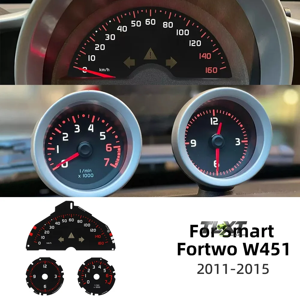 3PCS Car Digital Dashboard Racing Speedometer Digitaltacho Dash Board For Smart Fortwo 451 Gauge Face W451 2011-2015 Accessories