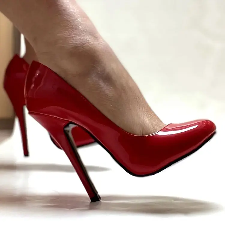 

5.5 Inch Stiletto High Heel Unisex Sleek Night Club Round Toe Pump Plus Size Shoes Party Shoes Size36-46