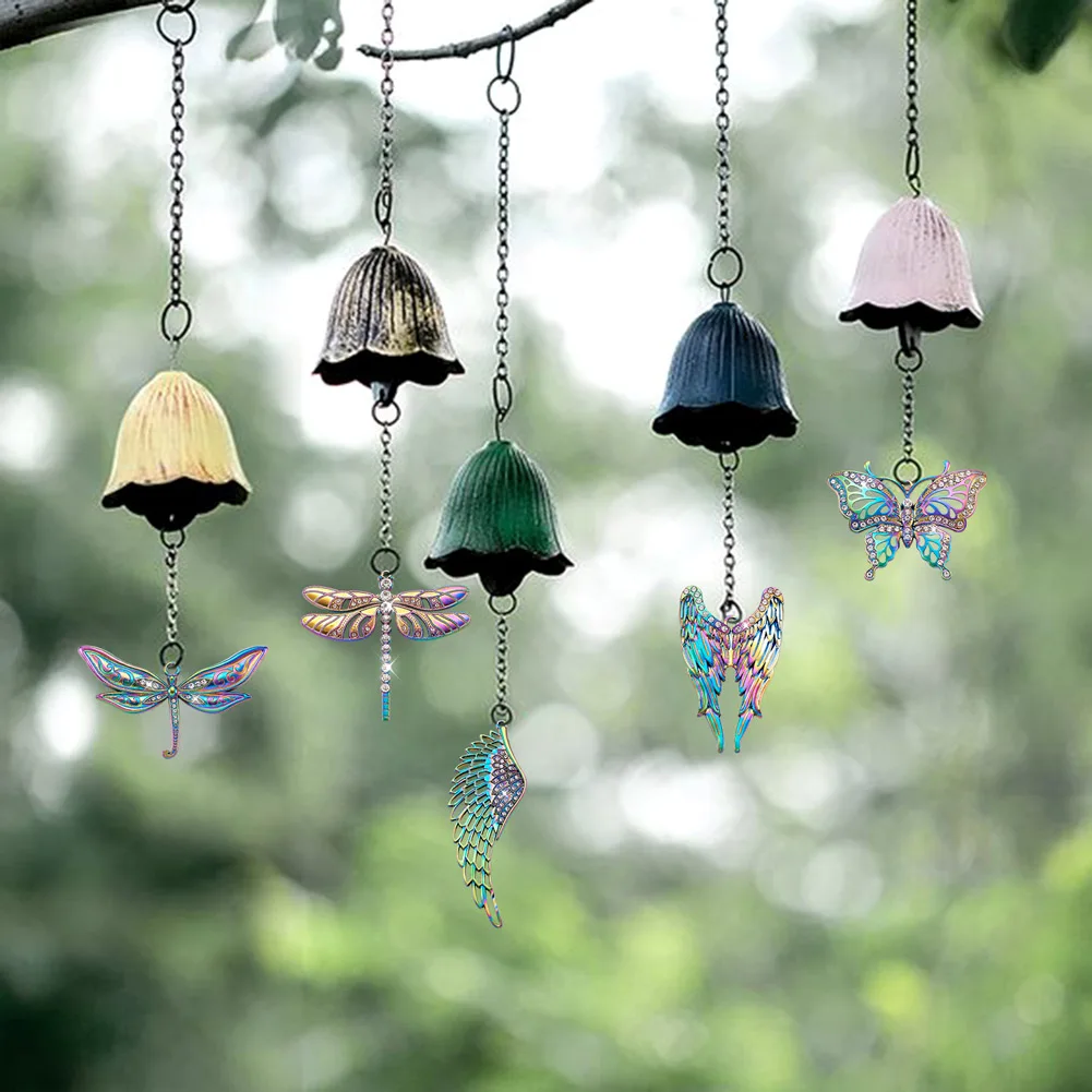 Kissitty 12Pcs Dragonfly Wing Butterfly Rack Plating Rainbow Color Alloy Big Pendants with Crystal Rhinestone for Jewelry Making