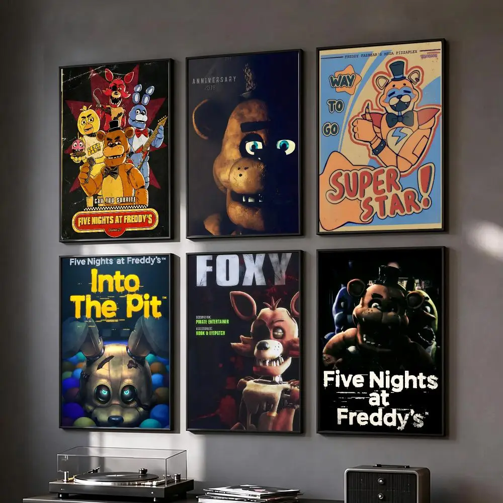 game Five Nights at Freddy's Poster Poster HD Printing Vintage Luxe Home Decor Wall Art for the Living Rooms Entryways Gift